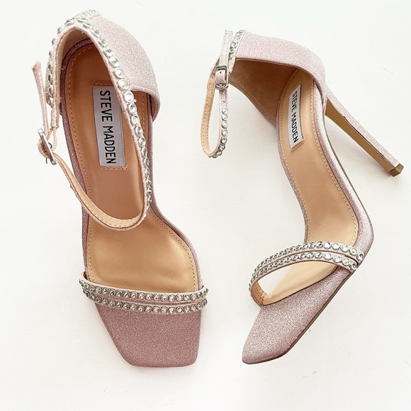 Steve Madden Collette Stiletto Pink Blush Glitter - Picture 1 of 11